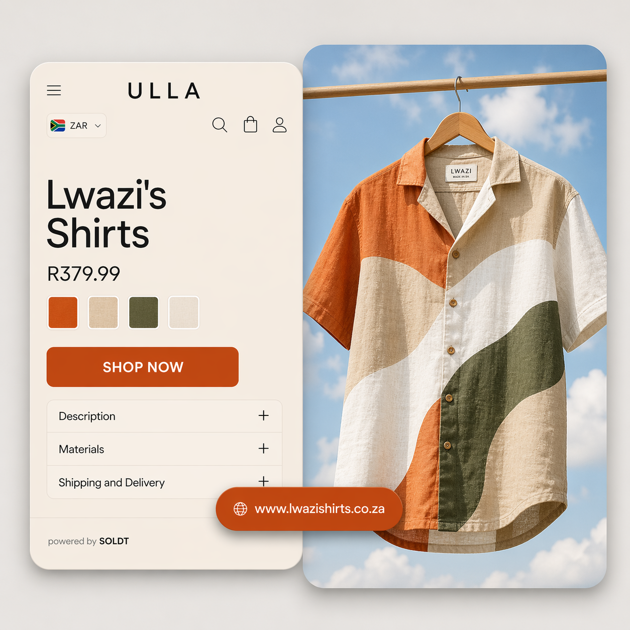 SOLDT storefront product page